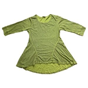 CMC by Color Me Cotton Chartreuse Grid Tunic Top